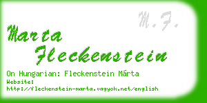 marta fleckenstein business card