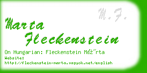 marta fleckenstein business card